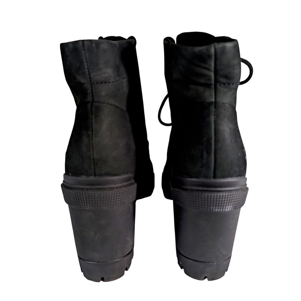NWOT-1 SHOW! TIMBERLAND! BLACK GENUINE LEATHER NUBUCK FINISH HEEL BOOTS! 9.5M - Picture 8 of 11